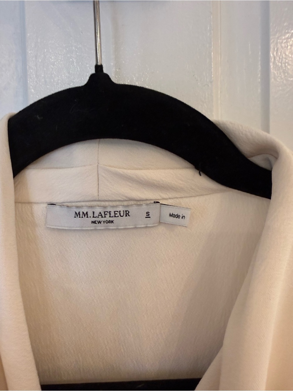 MM LaFleur Sleeveless Cream Tie-Neck Blouse - Picture 3 of 5